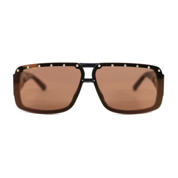 Jimmy Choo Morris Womens Rectangle Sunglasses - Brown/Brown - NWT - Picture 1 of 9